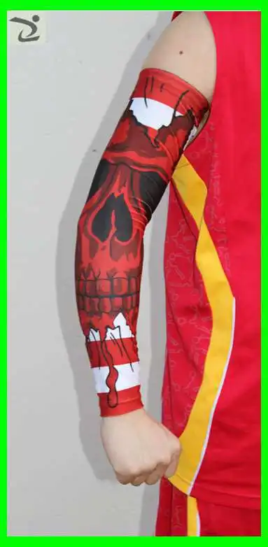 Титановый спортивный компрессионный Dr-Fit рукав-США череп с американским флагом