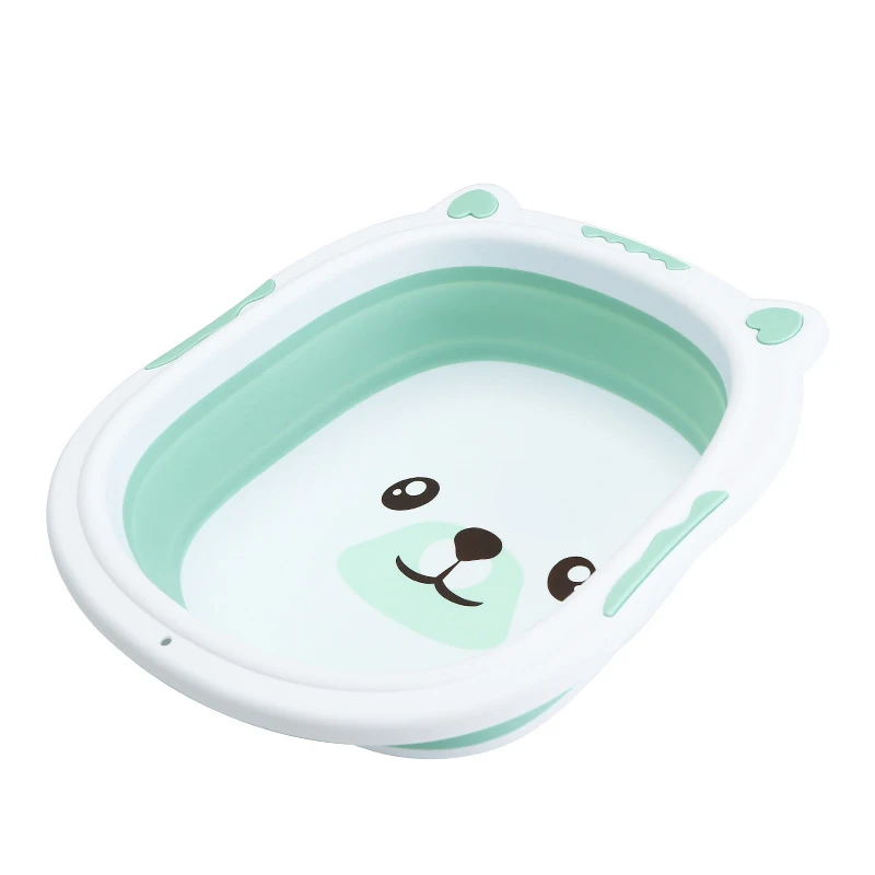 Baby Foldable Bath Tub Folding Basin Silicone Bathtub Portable Children Washing Face Foot Tubs Collapsible Thicken Washbasin