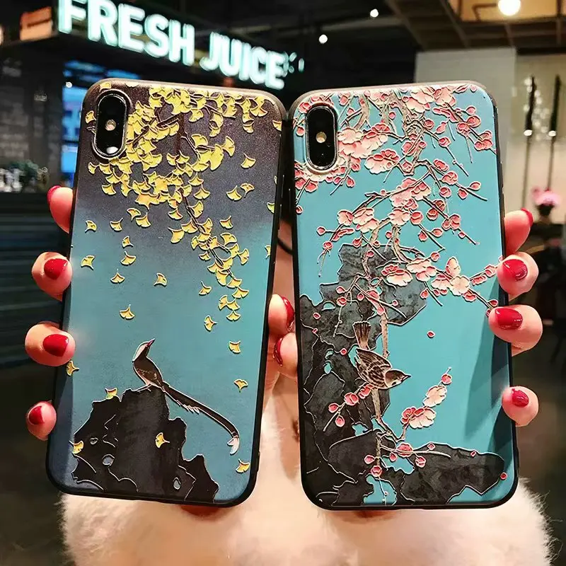 Цветочный чехол для iPhone X S Max XR 8 7 6 6S Plus 5 SE TPU | Мобильные телефоны и аксессуары