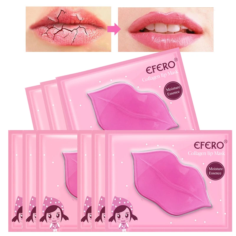 

2Pcs Crystal Collagen Lip Mask Moisture Essence Anti Aging Patch for Lips Care Moisturizing Lip Plumper Gel Mask Lip Enhancer