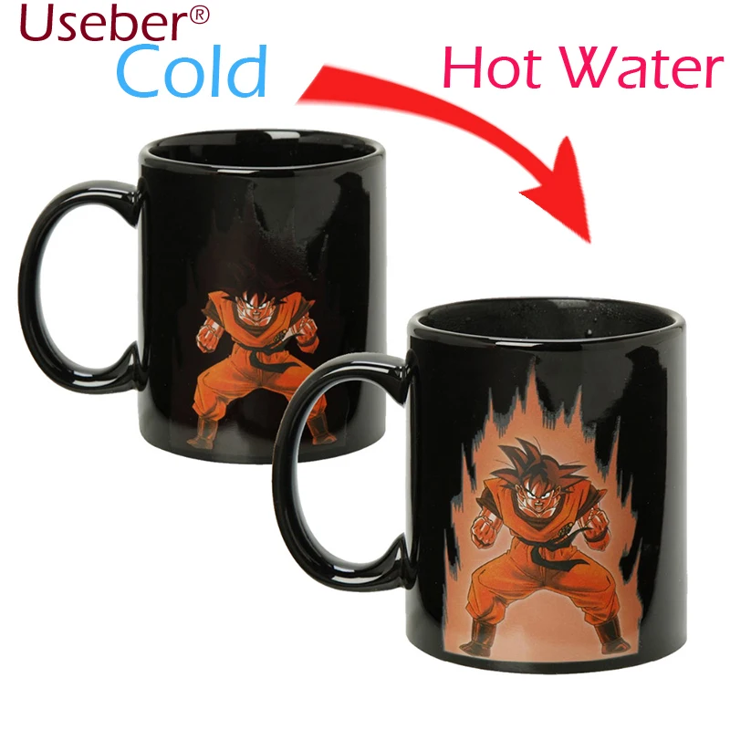 

Discoloration Dragon Ball Goku Magic Cups Color Changing Mug Kakarotto Super Saiyan Power Up Anger Fight Fire Home Creative Gift