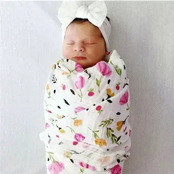 

1pc Muslin Cotton 4Layers With Colorful Tipping Newborn Swaddles Soft Baby Gauze Infant Blankets Wrap Sleepsack newborn blanket
