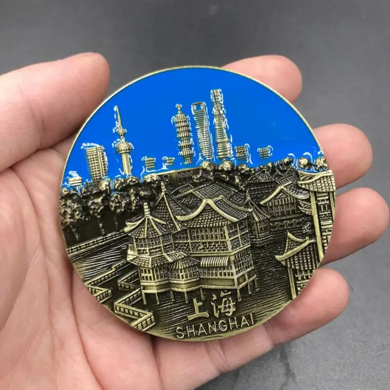

1 Pc fashion Metal Fridge Magnet China Shanghai Yu Garden Travel Souvenir Refrigerator Magnetic Stickers home decor
