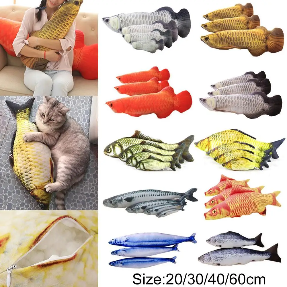 

20cm Cat Favor Fish Dog Toy plush Stuffed Fish Fish Shape Cat Toys catnip Scratch Board Scratching Post For Pet Product Supplies