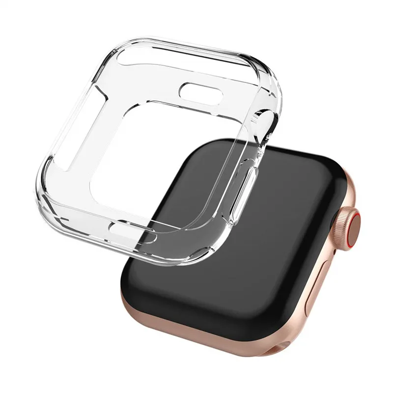 Чехол для Apple Watch Series 4 40 мм 44 мм мягкий ТПУ все вокруг защитные чехлы ультратонкий HD Прозрачный бампер крышка для iWatch