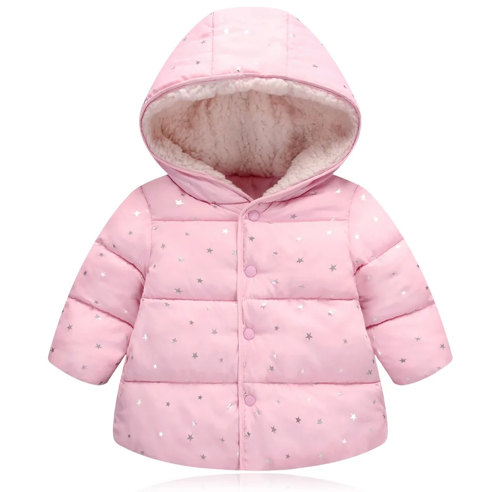 

2018 New Girls Boys Jackets Little Star pattern Coat Children Clothing Coat Baby Girls Winter Warm Outerwear Kids Hooded Jackets