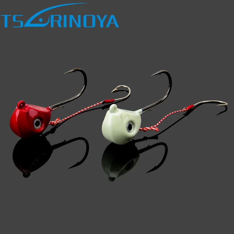 Tsurinoya 1pc 60g/80g Lead Head Fishing Jig Fishing Hooks with Carbon