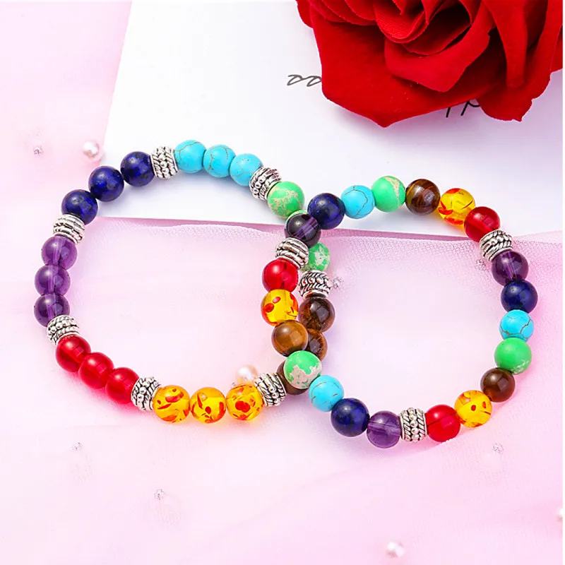 

New Fashion Handmade Beaded Bracelet Color Yoga Bracelet Tiger Eye Stone Men's Personality Energy Jewelry