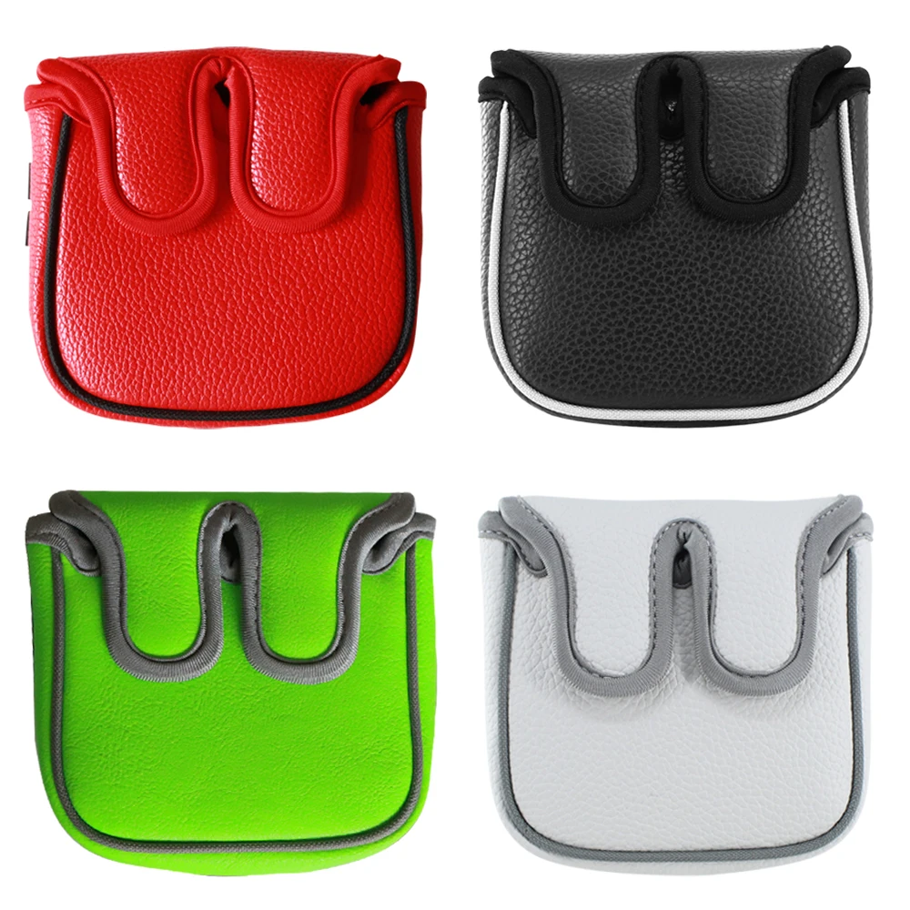 

Big Teeth Golf headcover Square Mallet Putter Cover for Center-shaft Putter Club 2 Magnetic Closure Red / Green / White / Black