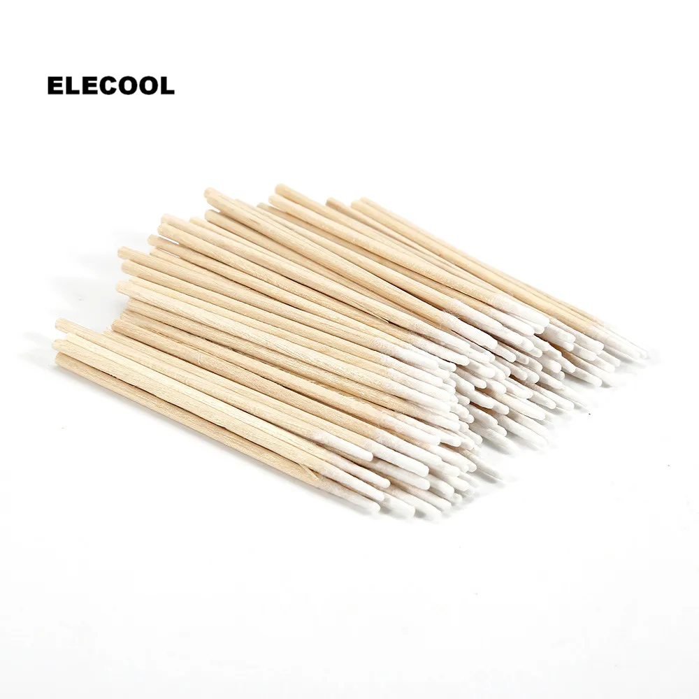 Ватные тампоны ELECOOL 100 шт. мини палочки с заостренным носком деревянные ватные для