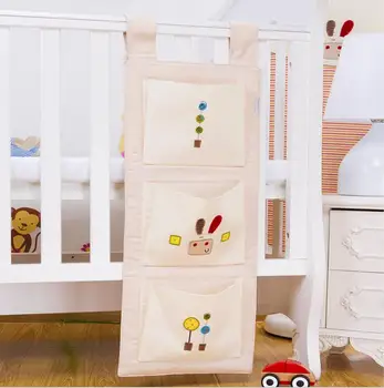 

Newborn Crib Bed Hanging Bag Cotton Bedside Bed bag Furniture Supplies Baby Storage Bed Bumper Cradle Bag Bedding Accessories