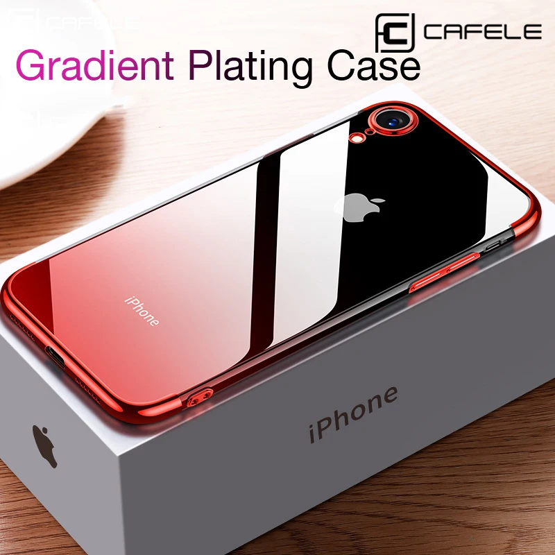 Cafele Soft TPU case for iPhone Xr Xs Max X silicon cases ultra thin gradient transparent plating shining cover |