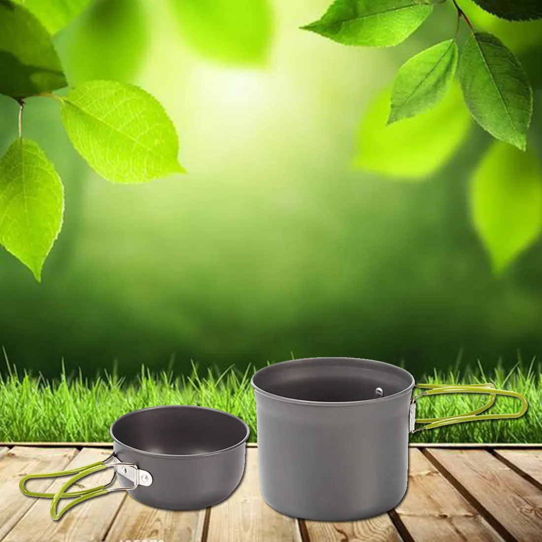 NEW Non stick Pots Pans Bowls Portable Outdoor Camping Hiking Cooking