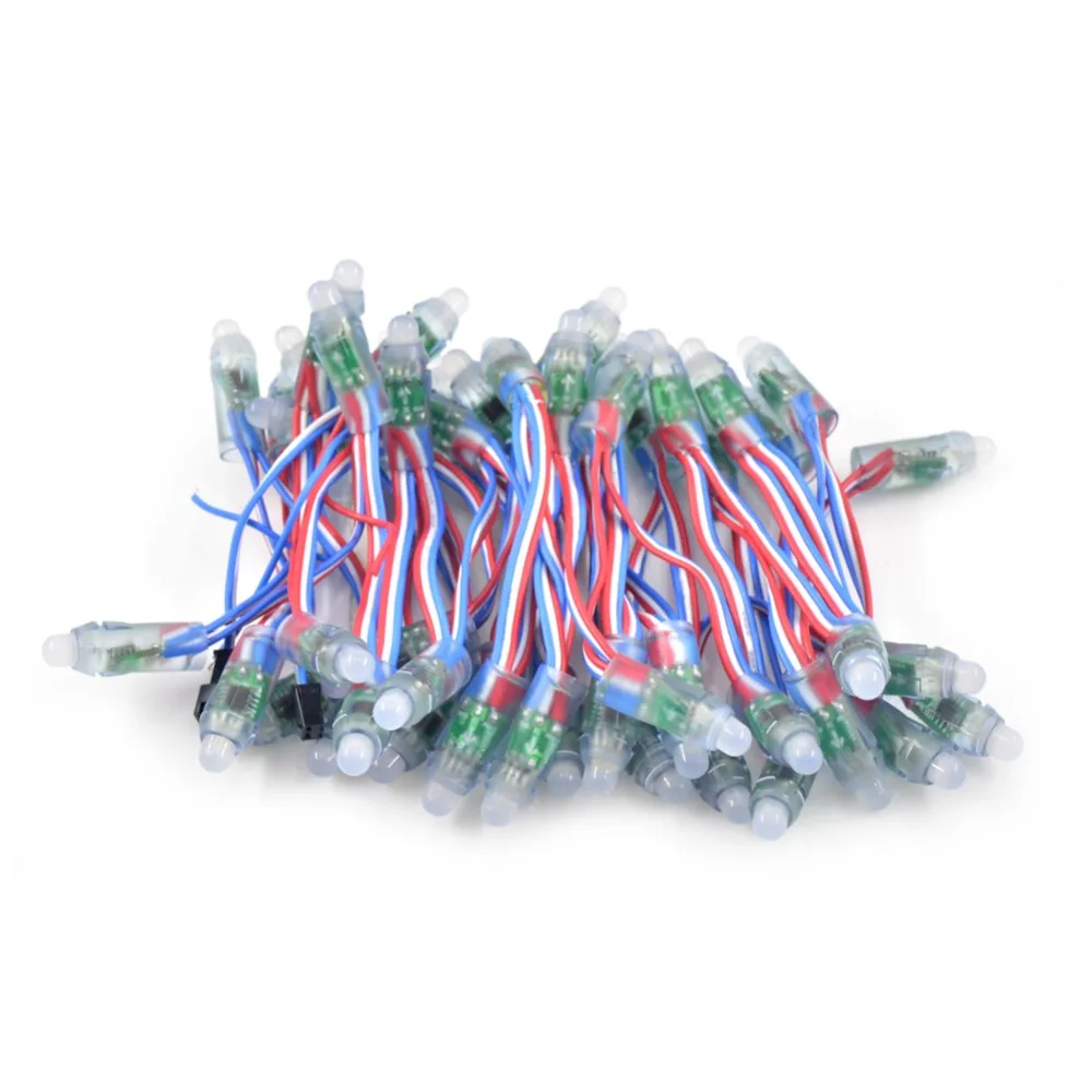 

300PCS fast shipping Wire WS2811 12mm RGB LED Pixels Smart Module String Node IP68 DC5V/12V