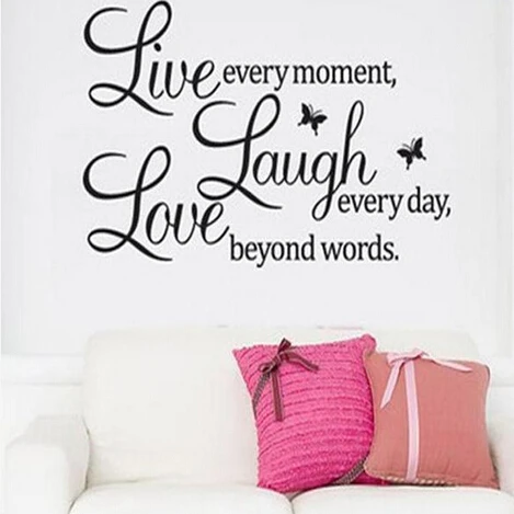 Wall Decals Adesivo De Parede Removable Vinyl Wall Stickers Live Love Laugh Everyday Word Sticker Wallpapers
