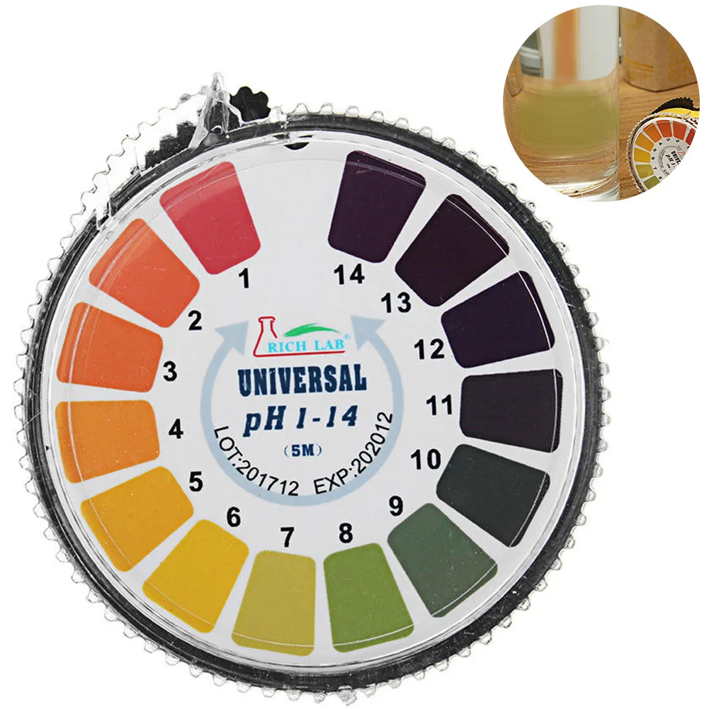 

5M 0-14pH Alkaline Acid Strips Saliva Testing Liquid Measuring Home PH Test Paper Roll Accurate Meter Indicator Litmus For Water