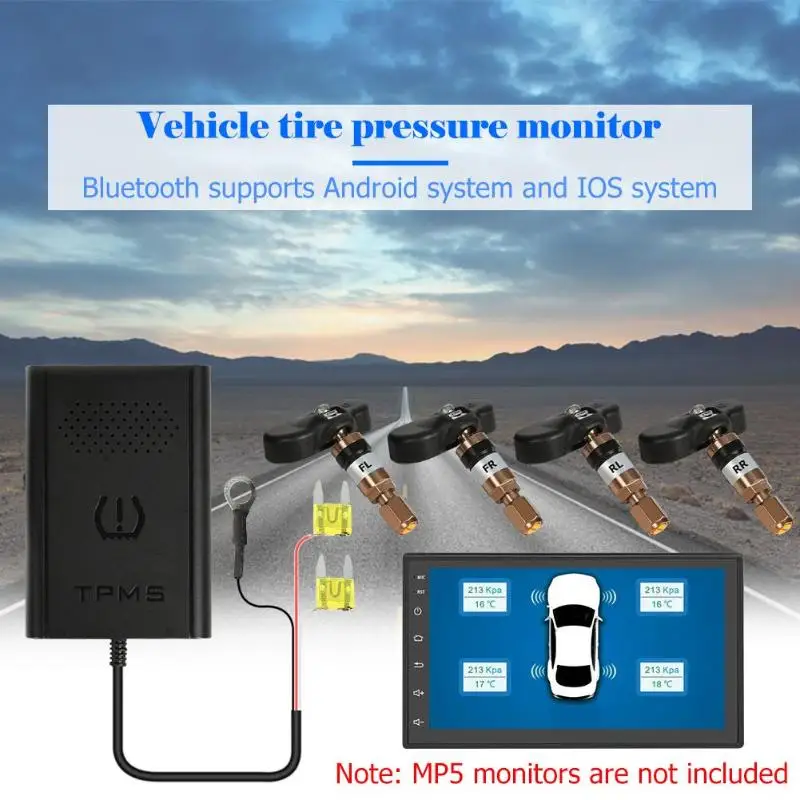 В Шинах Автомобиля Давление монитор Системы температура Предупреждение с 4 внутренних датчики MGO3