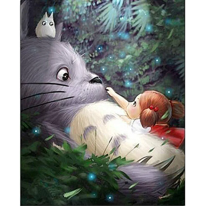 

Needlework diy diamond painting cross stitch full resin square diamond embroidery Mosaic Home Decor My Neighbor Totoro DW178