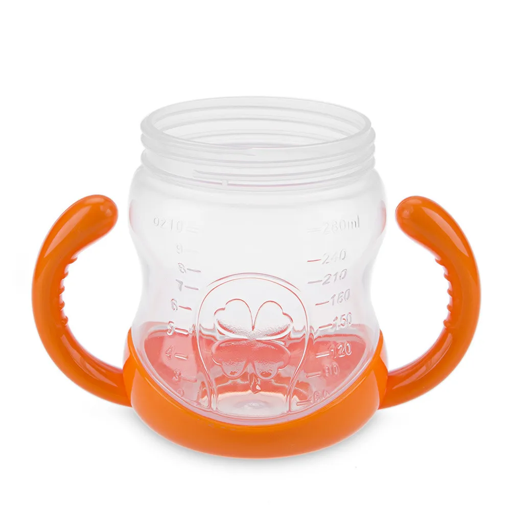 Best-Selling 1Pc New Double Handle Baby Trainer Cup Straw Type Cup Baby Kids Children Feeding Drinking Water Bottle Cup 280ml 03