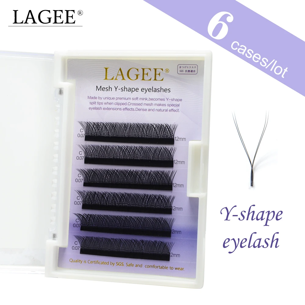 

NAGARAKU 6pcs high-quality faux mink Y-shape volume eyelash extension false eyelashes weave eyelash soft natural Easily grafting