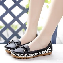 2016 New Fashion Korean Leopard Female Flats Non-slip Round Toe Shallow Mouth Shoes Leisure Comfortable Ladies Flats ST205