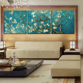 

Canvas Posters Living Room Wall Art Framework 3 Pieces Van Gogh Classical Paintings HD Prints Flowers Tree Pictures Home Decor