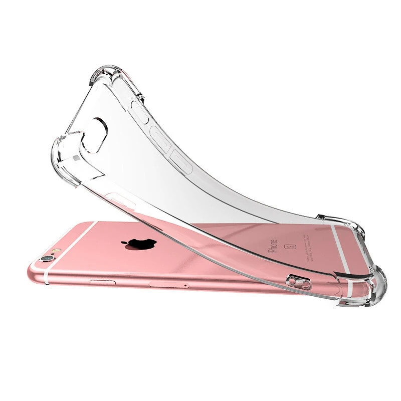 Модные мягкие ясно ТПУ антидетонационных чехол для iPhone X 5 5S 6 S плюс 7 8 прозрачный с