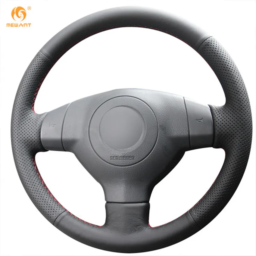 MEWANT Black Artificial Leather Car Steering Wheel Cover for Suzuki SX4 Alto Old Swiftin