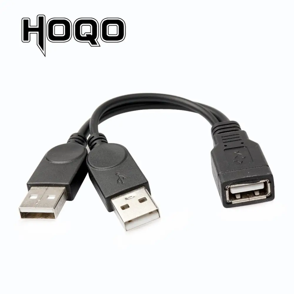 مزدوجة USB تمديد A-الإناث إلى 2 وذكر Y كابل الطاقة محول الفاصل USB2.0 الإناث إلى 2 المزدوج USB الذكور جاك Y الفاصل شاحن