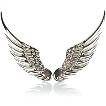 Adesivos de metal em liga dimensional 3d, emblema de anjo, asas de havaiano, adesivo de logotipo para carro, cor dourada, prata, opcional, 1 par de pares