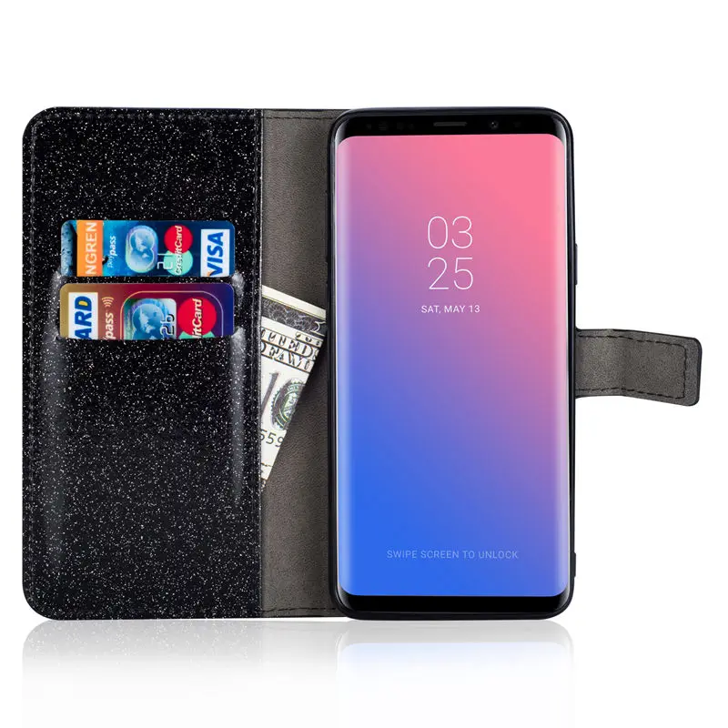 BELIAL Phone Cases for Samsung Galaxy S9 Plus Cover Glitter Wallet Leather Case for Samsung S8 S9 Plus Note 8 Case Flip Rainbow (19)