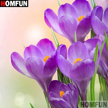 

HOMFUN Full Square/Round Drill 5D DIY Diamond Painting "purple flower" 3D Diamond Embroidery Cross Stitch Home Decor A18984