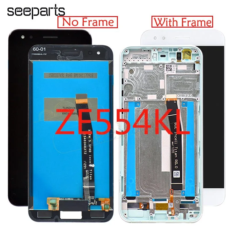 ЖК-дисплей для Asus ZE554KL 5 дюйма сенсорный экран в сборе ASUS Zenfone 4 с рамкой Z01KD замена