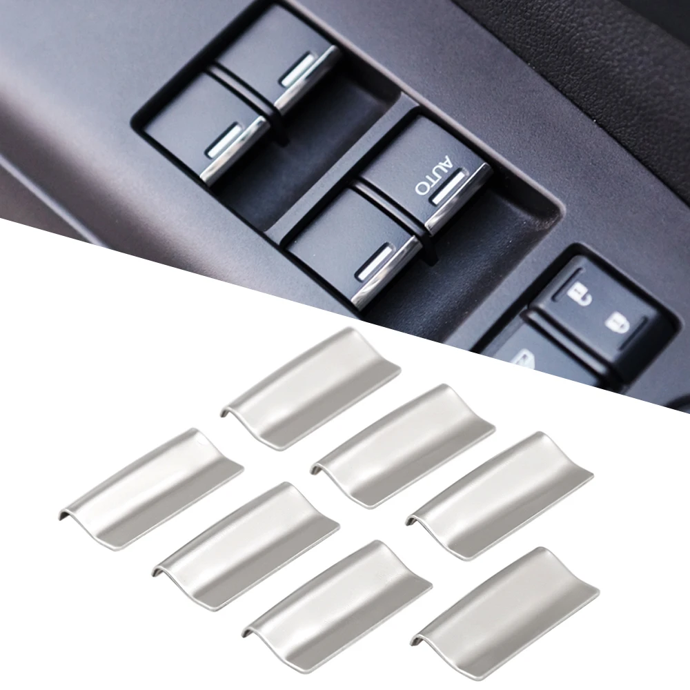 

7pcs/set Stainless Steel For Honda CRV CR-V Fit City Accord Window lift buttons sequins sticker, Car styling