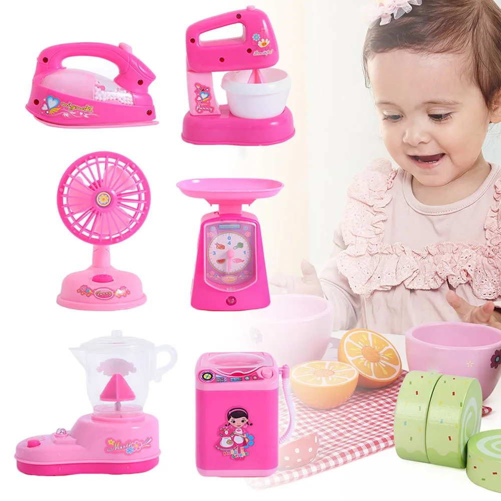 

1 Set Kids Toy Electronic Washing Machine Mini Pretend Role Play Iron Fan Juicer Mixer 998