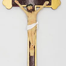 Hankroi 12 дюйм(ов) смолы настенное Распятие Иисуса Христа на INRI стены крест ручной росписью домашний Часовня Декор