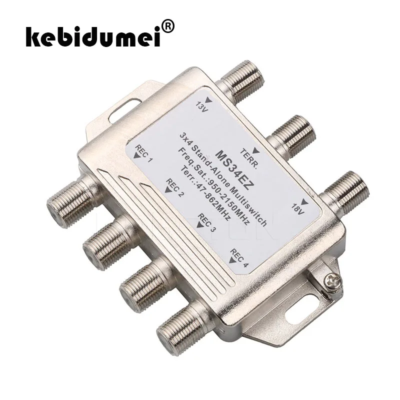 

kebidumei MS34EZ 3x4 Satellite MultiSwitch Splitter FTA TV LNB Switch Cascade satellite 3 in 4 Out Multiswitch Good Wholesale