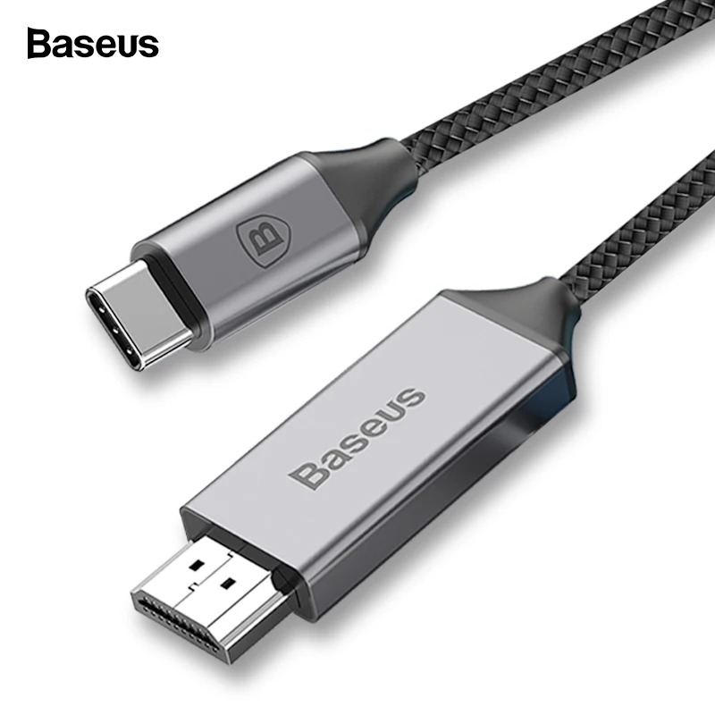 

Baseus USB C to HDMI Cable Type C to HDMI Adapter For Macbook Samsung Galaxy S9 S8 Huawei Mate 10 Projector HDMI to Type-C Cable