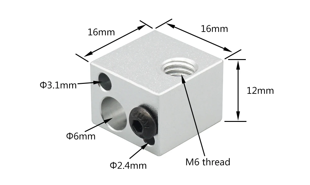 E3D V6 нагревательный блок 3D-принтер части Hotend термистор и термопара нагреватель Блок аксессуары V5 j-головка алюминиевый тепловой блок