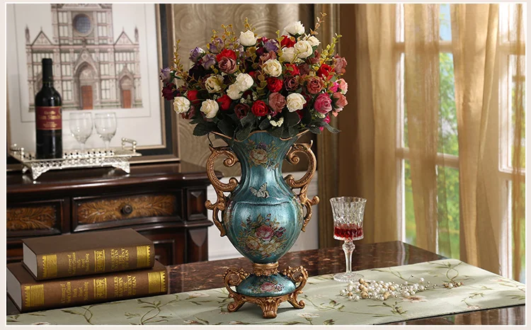 New Fashion 21 Heads Bouquet Silk Rose Artificial Flower High Quality Rose Bouquet Fake Flower Wedding Home Party Decoration 1pc