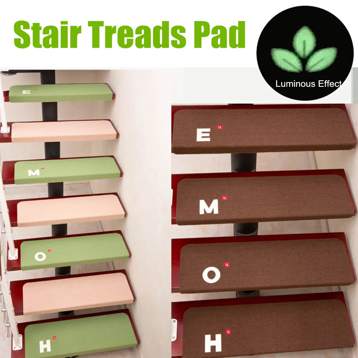 5PCS/Set Non-Slip Staircase Pads Step Mats Stair Carpet Treads Anti-Scratch Wipe Staircase Area Rugs Home Textile 3 Colors