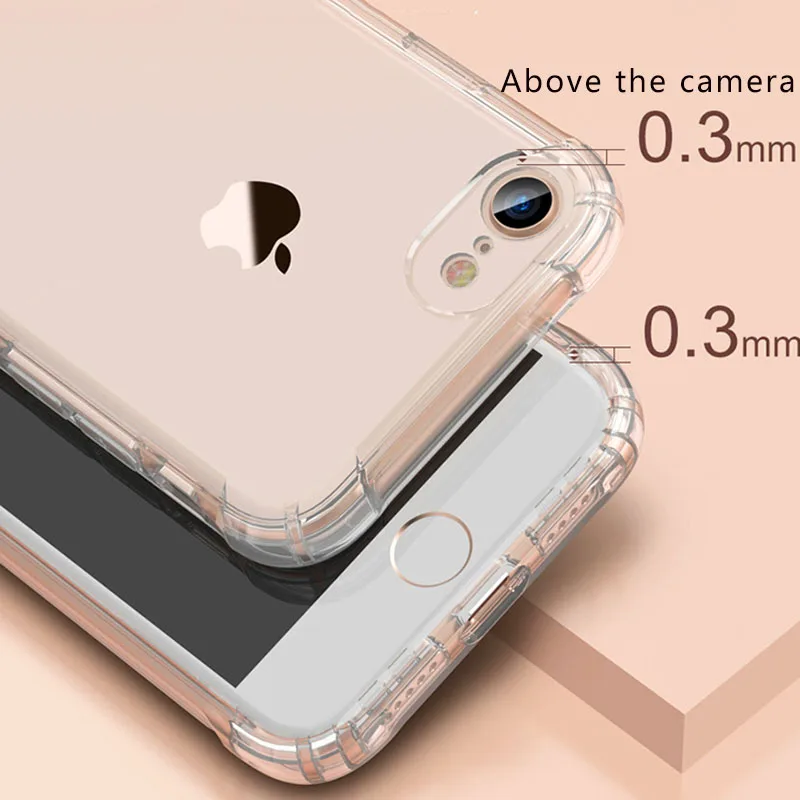 كامل حماية مضاد للخبط سيليكون TPU حقيبة لهاتف أي فون X XS XR XS ماكس 8 7 6 6 ثانية زائد شفافة الغطاء الخلفي ل iPhone6 زائد
