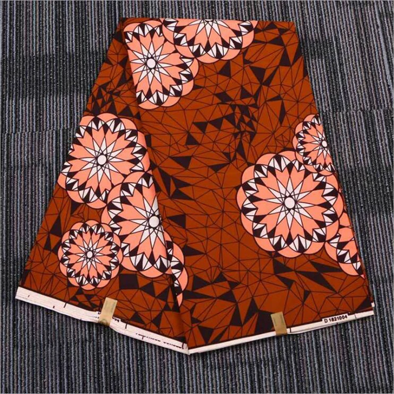 Me-dusa Новая коллекция, оранжевый цвет цветок африканская восковая штамповка ткань полиэстер Hollandais воск платье своими руками костюм Ткань 6 ярдов/шт