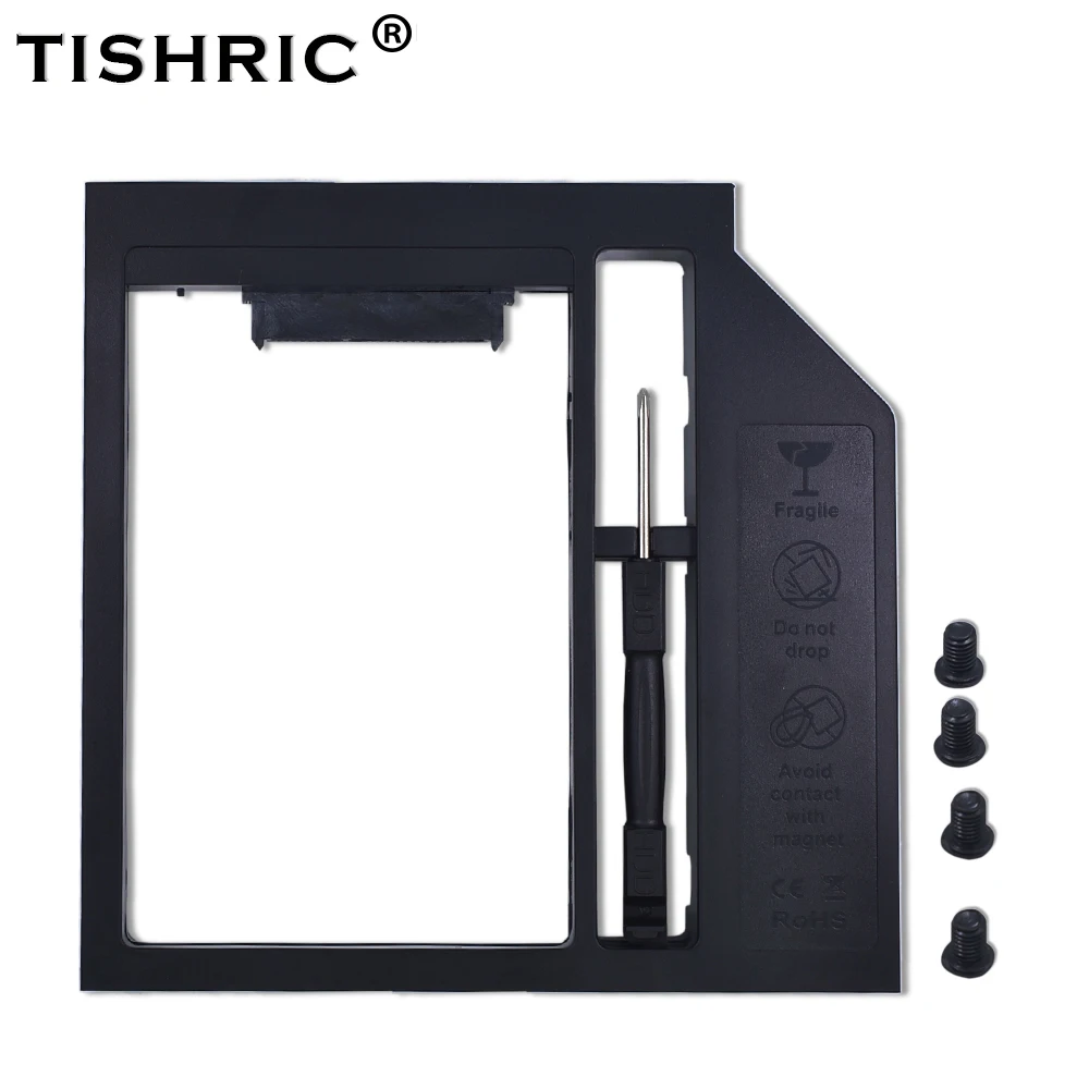 TISHRIC пластиковый чехол для ноутбука 2,5 ''SSD 2nd HDD Caddy 9,5 мм SATA 3,0 to SATA SSD жесткий диск чехол для драйвера корпус Optibay