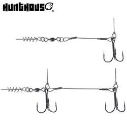 Hunthouse soft lure rig single double hook rigging 9cm and 12cm for big shad fishing tackle fishing tool pescar origin hook