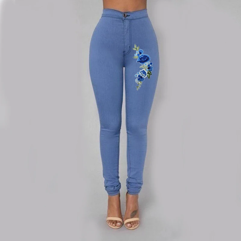 Модные обтягивающие джинсы для женщин, джинсовые брюки, одноцветные облегающие с высокой талией, потертые, размера плюс, брюки-карандаш, женские повседневные S-XXXL