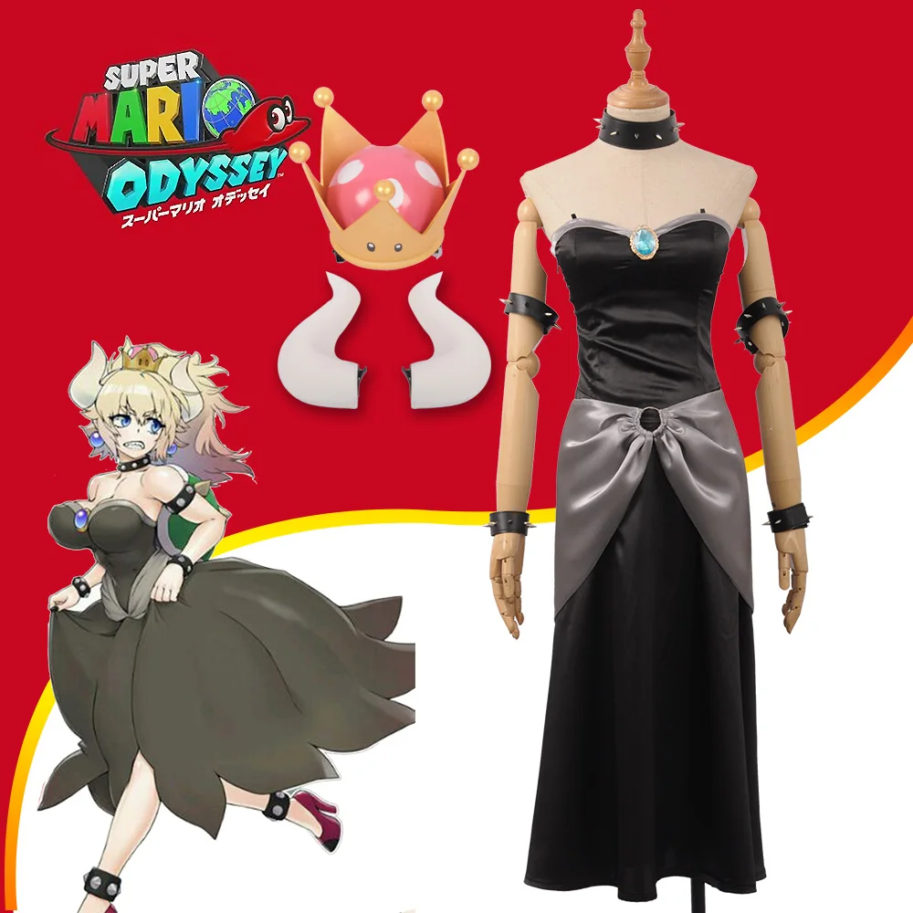 Аниме! Горячая Игра Супер Марио Bros Bowsette принцесса Cutemobmodels злодей милое платье