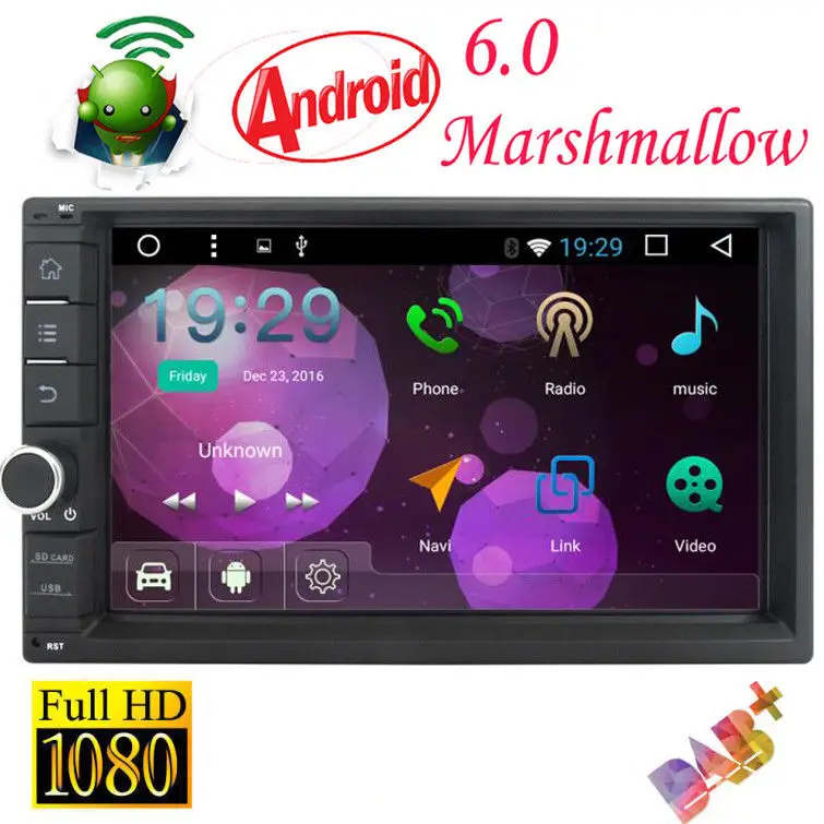Discount 2Din 7" Android 6.0 Car GPS Navi no DVD Wifi 3G Radio RAM 1GB HeadUnit Bluetooth 3