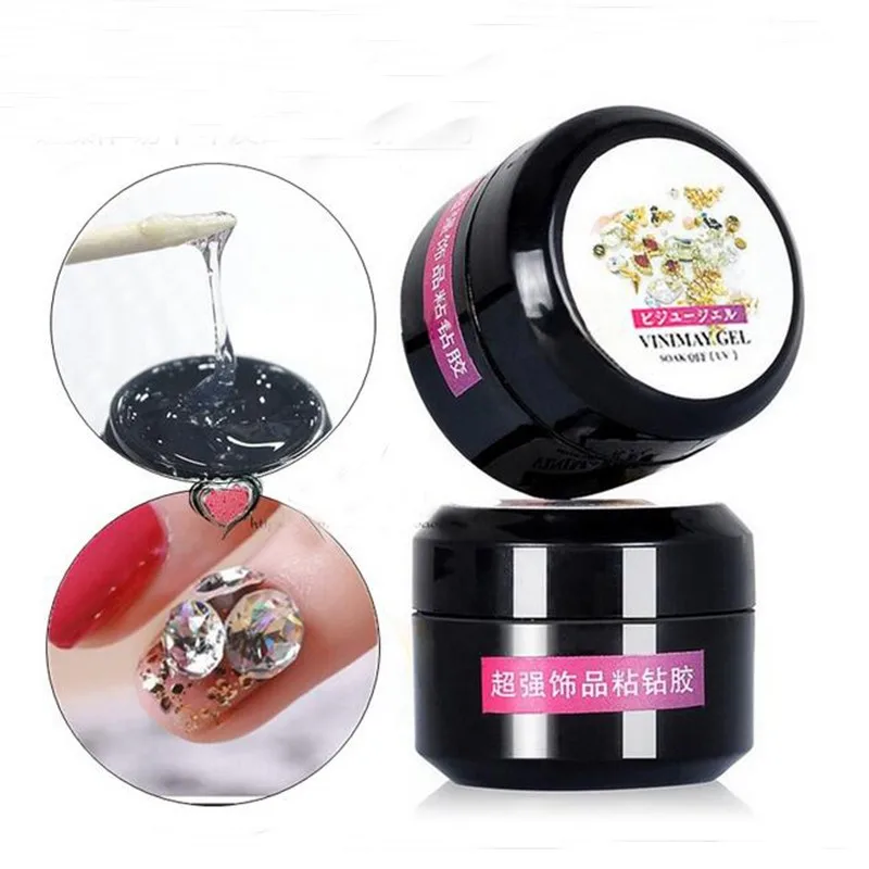 

Professional 8g Clear Gel Nail Polish Glue Rhinestone Adhesives Super Strong Sticky Nail Art Decoration Tool