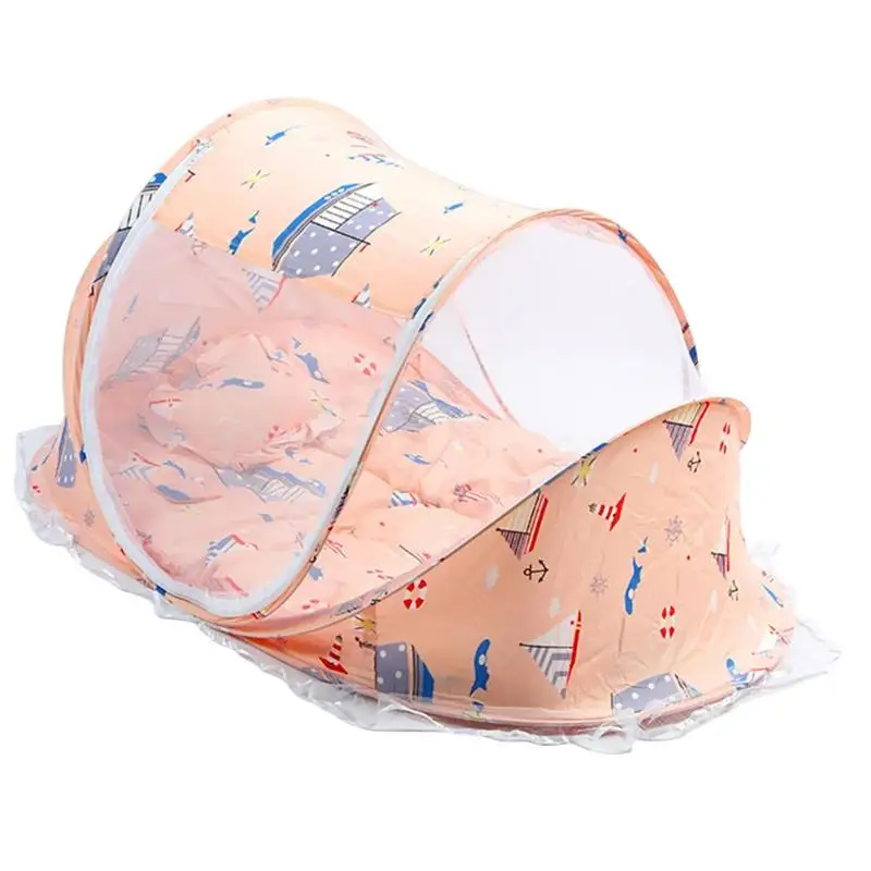Складная летняя детская противомоскитная сетка с мультяшным принтом палатка для путешествий с подушкой